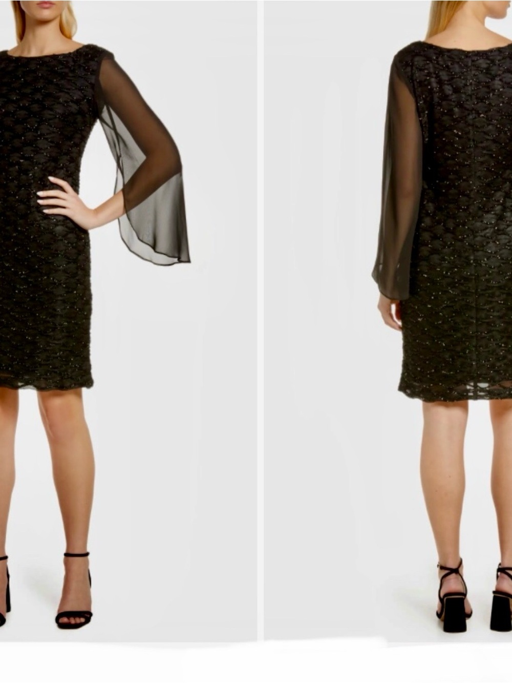 Connected Apparel Black Cocktail Dress - Picture 3 of 10
